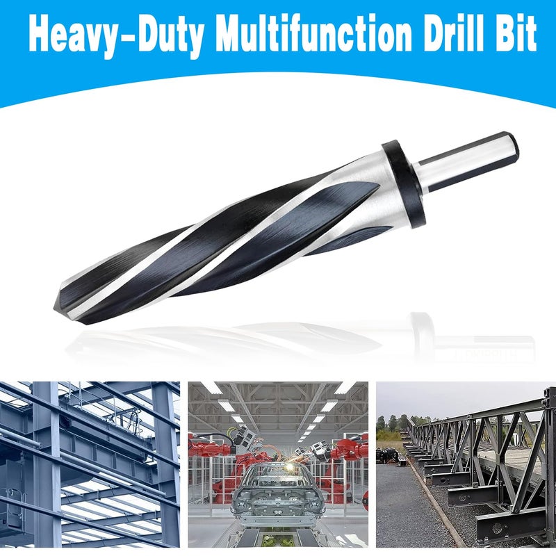 DKIBBITH 1-1/4" Bridge Construction Reamer Drill Bit, M2 HSS Taper Chucking Reamer for Steel Alloy Metal Wood Plastic, 1/2" Non-Slip Shank, 5-Spiral Flutes Car Reamer, to Align or Enlarge Holes, 32mm - Image 4